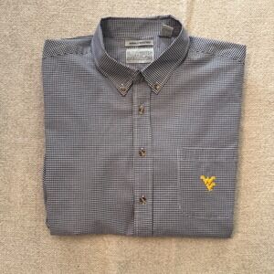 Campus Specialties Navy Blue Gingham Button Down Shirt Mens XXL